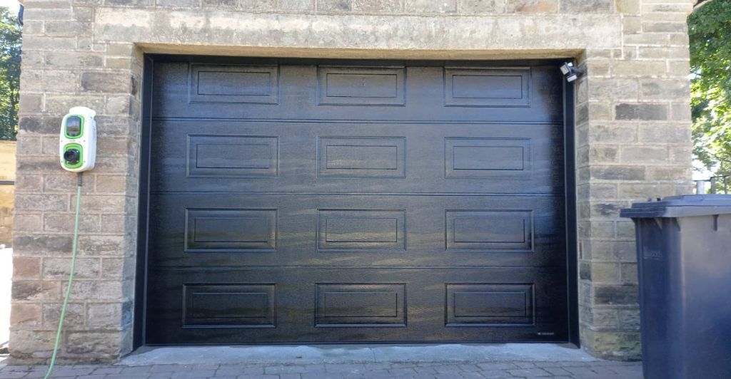 Black Woodgrain Garage Door