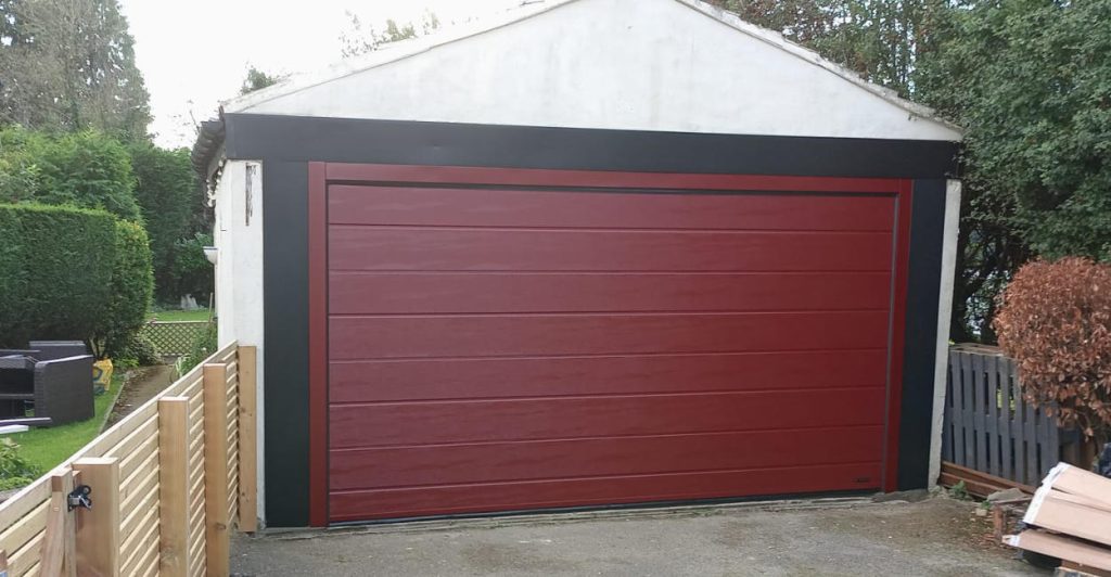 Wine Red Sectional Garage Door